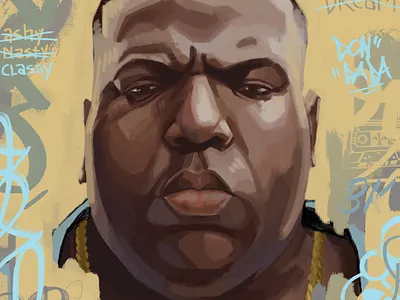 Biggie biggie smalls drawing hiphop illustration illustration art music rapper