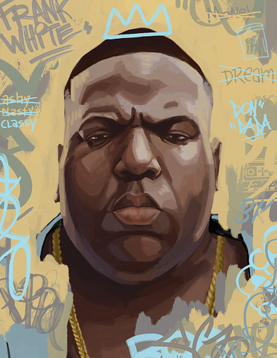Biggie biggie smalls drawing hiphop illustration illustration art music rapper