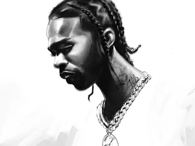 Pop Smoke illustration musician portrait rap rapper