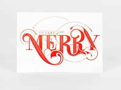 So Very Merry Letterpress Card design hand lettering handmade holiday holiday card letterpress letterpressed typography