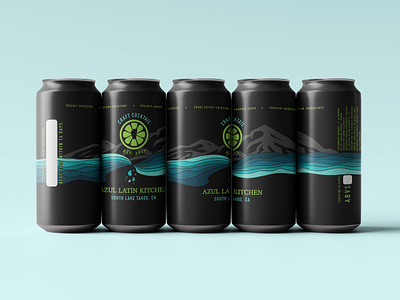 Craft Cocktail Label Design alcohol branding alcohol packaging blue branding design graphic design illustration lake tahoe logo mountains package design packaging packaging design vector