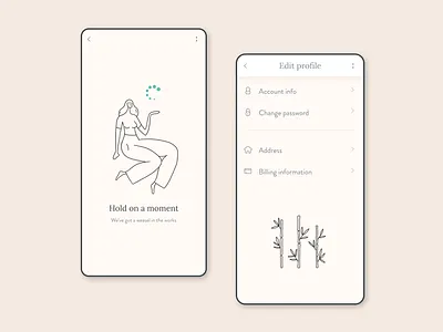 Edit profile app pages. mobile