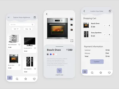 ecommerce home appliances app design ecommerce ecommerce app ui ux xd