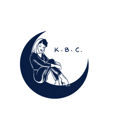 KBC Girl on the moon logo branding design drawing hand lettering illustration lettering nyc procreate tattoo typography