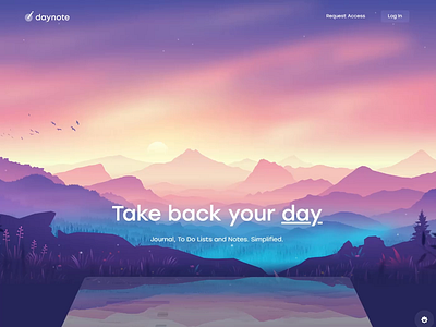 Daynote - Hero Section css animation design desktop effect hero homepage illustration landingpage motion paralax ui ui design website