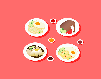 Food design flat illustration illustrator minimal ui