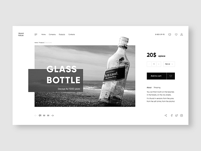 Bottle Product card color concept ecology glass bottle nature product card trash typography ui ux