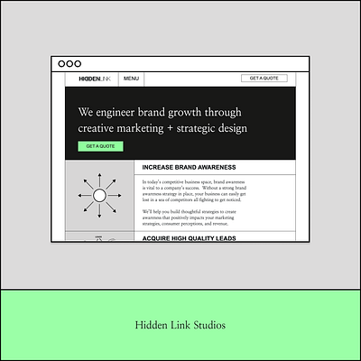 Hidden Link Studios Website Redesign Preview design digital marketing agency ui ux uxui webflow website design