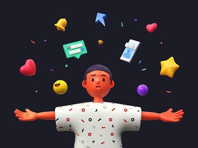 love it 3d abstract c4d cinema 4d design geometric photoshop ui ux web