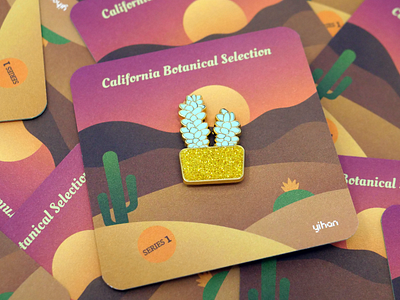 California Botanical Selection - Sedum morganianum, Enamel Pin botanic botanical california enamel pin enamelpin garden original plants succulents