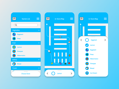 Daily UI 007 - Grocery Mapping App app design daily ui daily ui challenge figma grocery app grocery list icon design icons illustration interface list list app map map app mapping navigation app ui ui design ux ux design