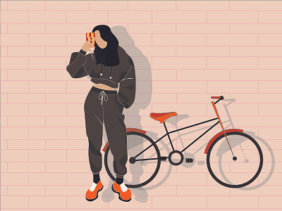 Self Love cycle cycling design girl graphicdesign illustration mood selflove