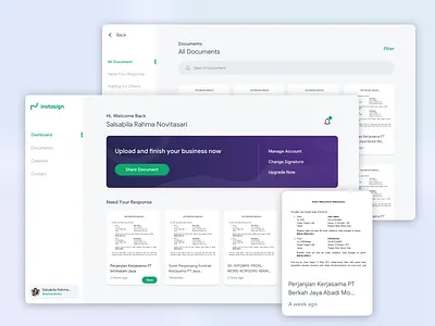 Web App Design for Digital Signature app branding dashboard design documents sign ui web design