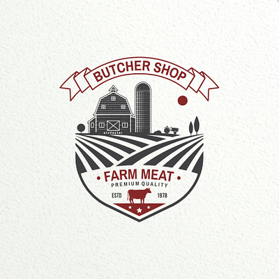 Butchery Shop badge butcher butchery farm logo shop