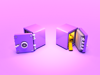 Safe 3d 3d art 3d illustration blender blender3d gold gold bars lock locked lowpoly render rendering safe secure security vault