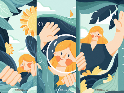 Gonga Illustration | Character Illustration art character character design flat illustration illustration page storybook ui workspace