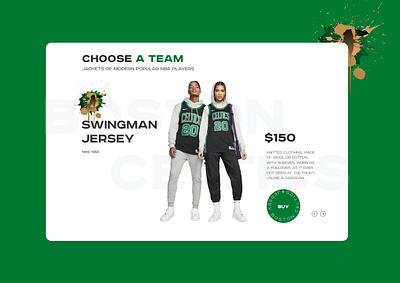 Product card basketball celtics design ecommerce jacket nba nike product card sport ui ui design web webdesign