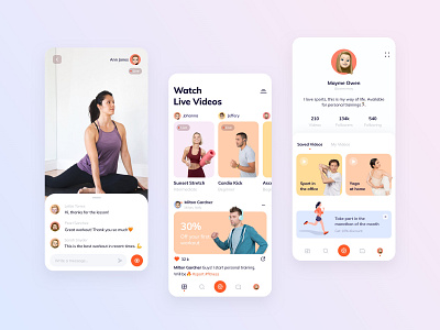 Live streaming fitness platform dashboard design fitness app fitness platform ios platform sports design streaming streaming app