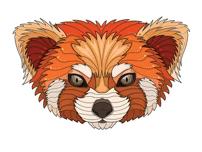 Red panda cartoon colorful design illustration red red panda vector