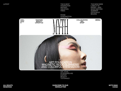 MYTH animation beauty branding clean concept design fashion magazine ui ux website