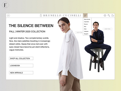 Brunello Cucinelli - Website Landing Page Redesign 3/5 branding clothes fashion minimal ui user experience user interface userinterface ux website