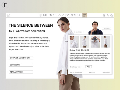 Brunello Cucinelli - Website Landing Page Redesign 4/5 branding clothes design fashion minimal ui user experience user interface userinterface ux