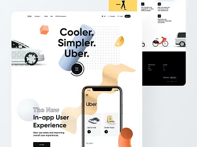 Uber Survey Result Page - Website UI Design 3d abstract app car rental colorful company creative design geometric art landing page lyft grab minimal mvp market product ride sharing app startup uber ui ux website