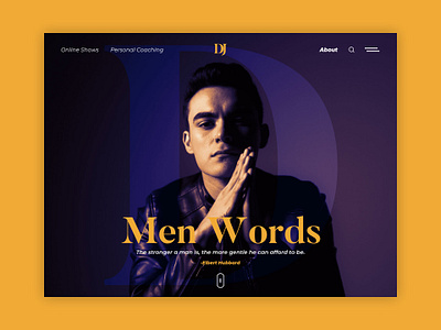 Men Words branding design flat typography ui ux web website website design