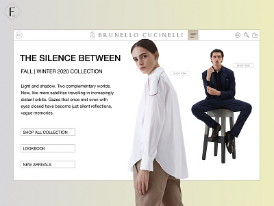 Brunello Cucinelli - Website Landing Page Redesign 2/5 branding clothes fashion minimal ui user experience user interface userinterface ux website