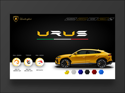 Lamborghini Urus branding lambo lamborghini ui ui design urus ux vector