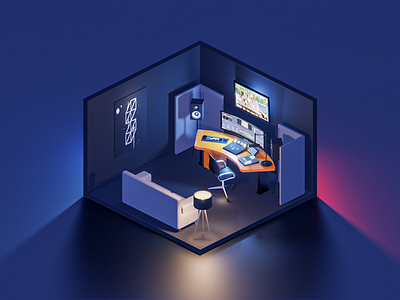 Color Grading Room 3d blender color grading design eevee illustration isometric isometric room lowpoly lowpoly room room