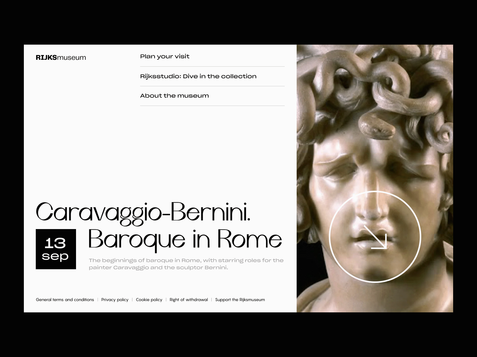 RIJKSmuseum Main Page landing museum museum of art ui ux web webdesign website