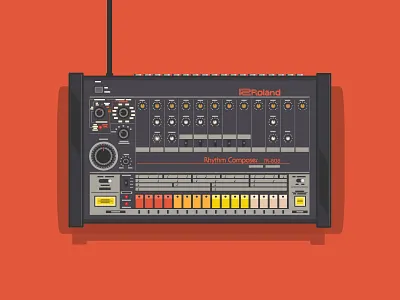 808 7daysofsynths 8 bit 808 80s drum machine graphic design hip hop illustration illustrator sequencer vector