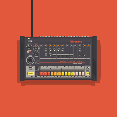 808 7daysofsynths 8 bit 808 80s drum machine graphic design hip hop illustration illustrator sequencer vector