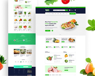 Food Shop ( eCommerce Web Landing Page) app app design mobile app design mobile design mobile ui one page one page website ui ux web design