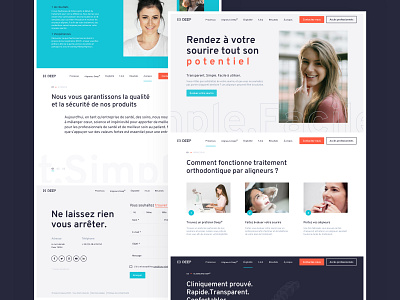 DEEP (Patient) Homepage about alignment bleu brand design contact dental design menu orange orthodontist smile solution steps ui ux web design