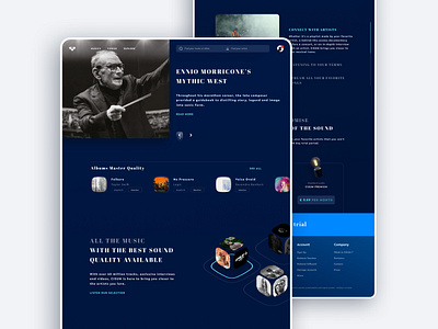 Music Homepage 2d clean concept dark dashboard design interface logo typography ui website