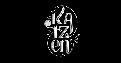 Kaizen · Lettering black and white design hand lettering japanese kaizen lettering lockup type typography zen