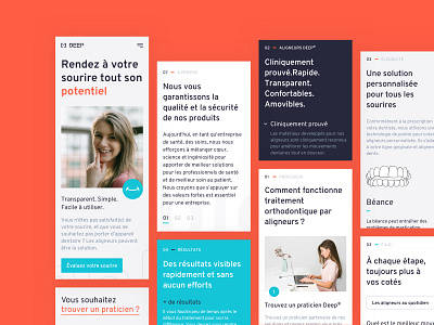 DEEP(Patient) Mobile blue brand design dental design homepage icons inspiration menu mobile design orange orthodontist responsive design smile ui ux