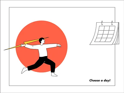 Choose a Day calendar character illustration