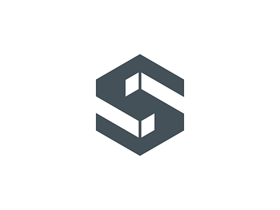 S 3d design flat graphic icon lettermark logo mark negative space s s logo symbol vector
