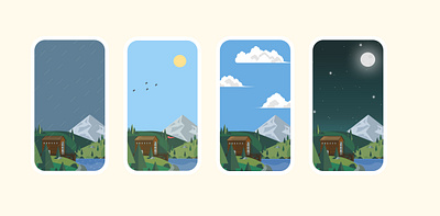 Cabin weather illustration color illustration nature ui