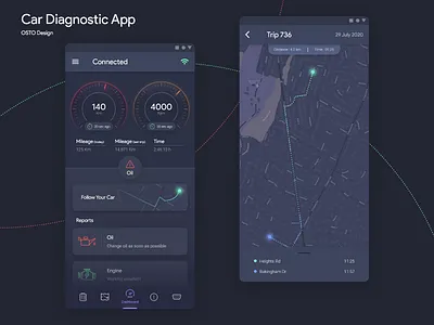 Car Diagnostic App android app car car diagnostic dark dark mode design ios material product design ui ui design ui kit ui kits uidesign ux design