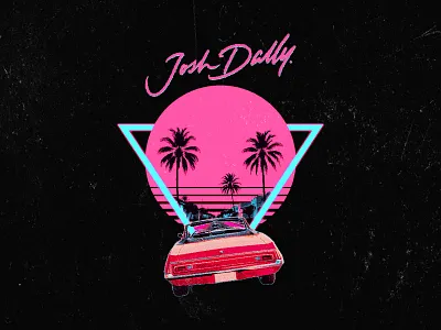 Josh Dally - On The Run Tour Merchandise apparel brand calligraphy clothing graphic design logo merchandise merchandise design retrowave streetwear synthwave tshirt design