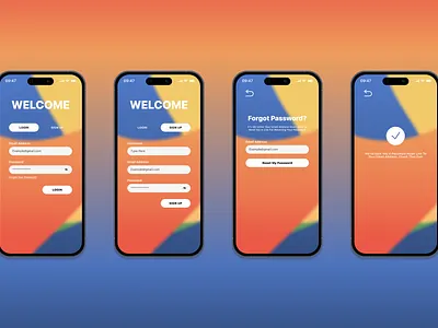 Login Pages | UI/UX Design animation app design figma graphic design interactive ios iphone login register signup ui ux