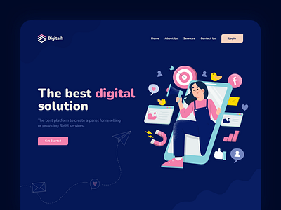 Digitalh | The best digital solution clean design digital flat illustration logo mobile ui ux vector web