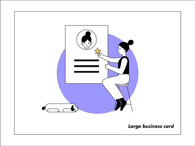 Large Business Card character dog illustration