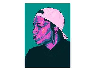 Asap Rocky Portrait // Visual Mixtape. alex escu art artist asap rocky asap rocky illustration branding illustration illustration poster illustrator minimalism poster poster design print