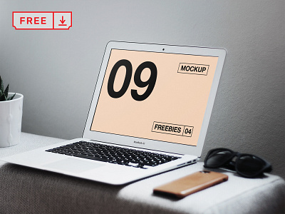 MacBook Air on Table Mockup design download font free identity macbook macbook air mockups psd stationery template webdesign