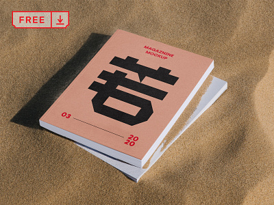 Free Thick Magazine Mockup cover design download font free freebie illustration magazine print psd template typography